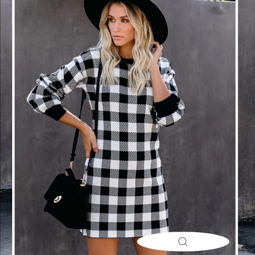 Gingham Sweater Dress